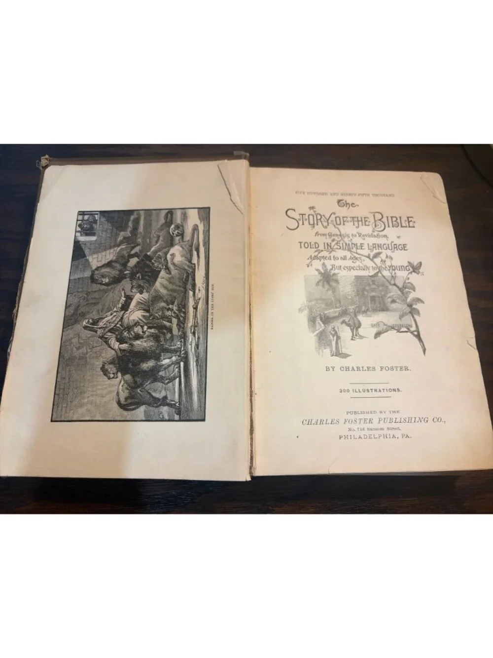 The Story Of The Bible By Charles Foster 19th Century Hardcover w/ Illustrations